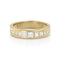 Art deco princess cut white diamonds band, in yellow gold <span class='visuallyhidden'>Call, text 323-404-2959 for shopping help.</span>